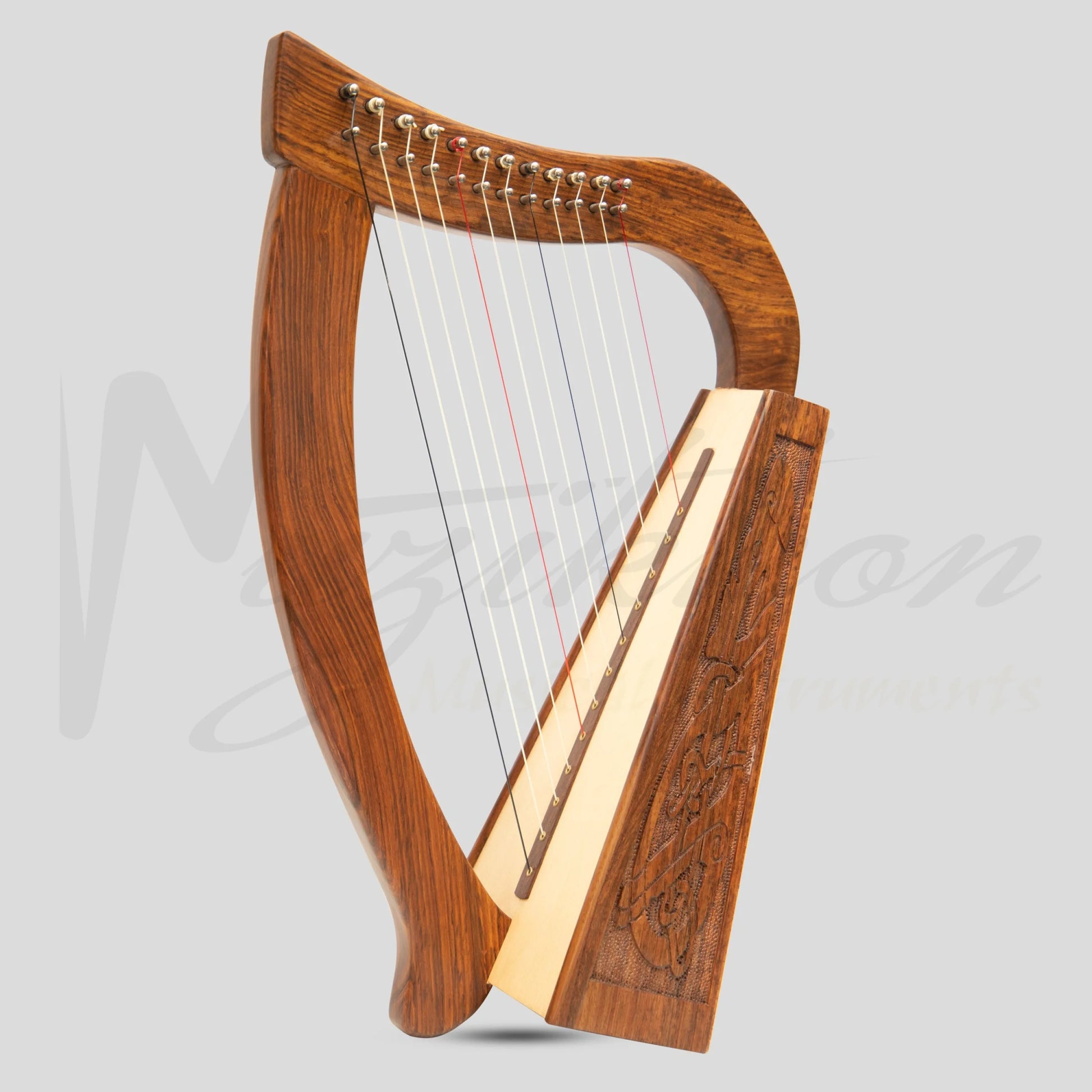 12 String O’Carolan Harp Celtic Dragon Rosewood