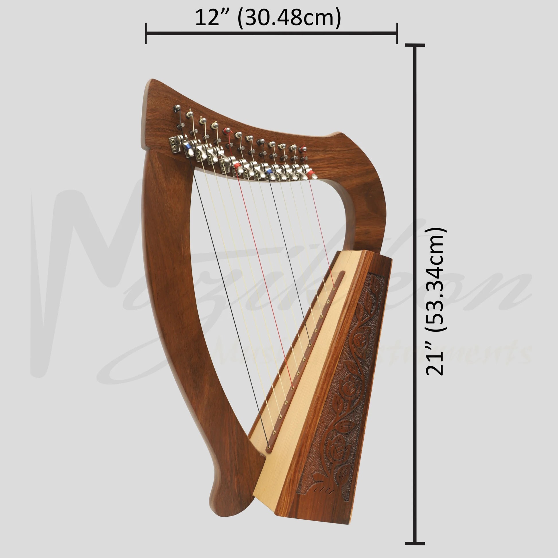 12 String O’Carolan Harp With Sharpening Levers