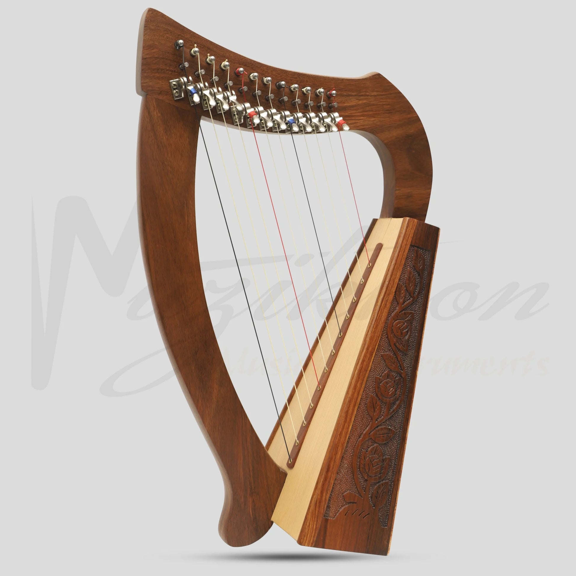 12 String O’Carolan Harp With Sharpening Levers Rosewood