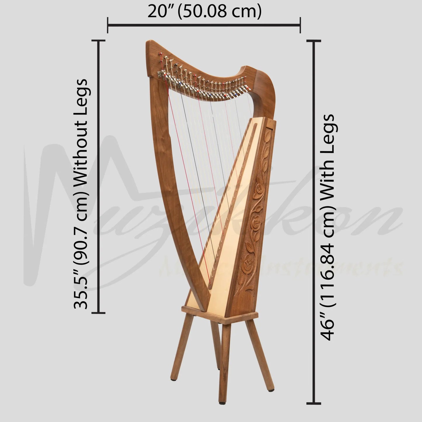 22 Strings Trinity Harp Walnut
