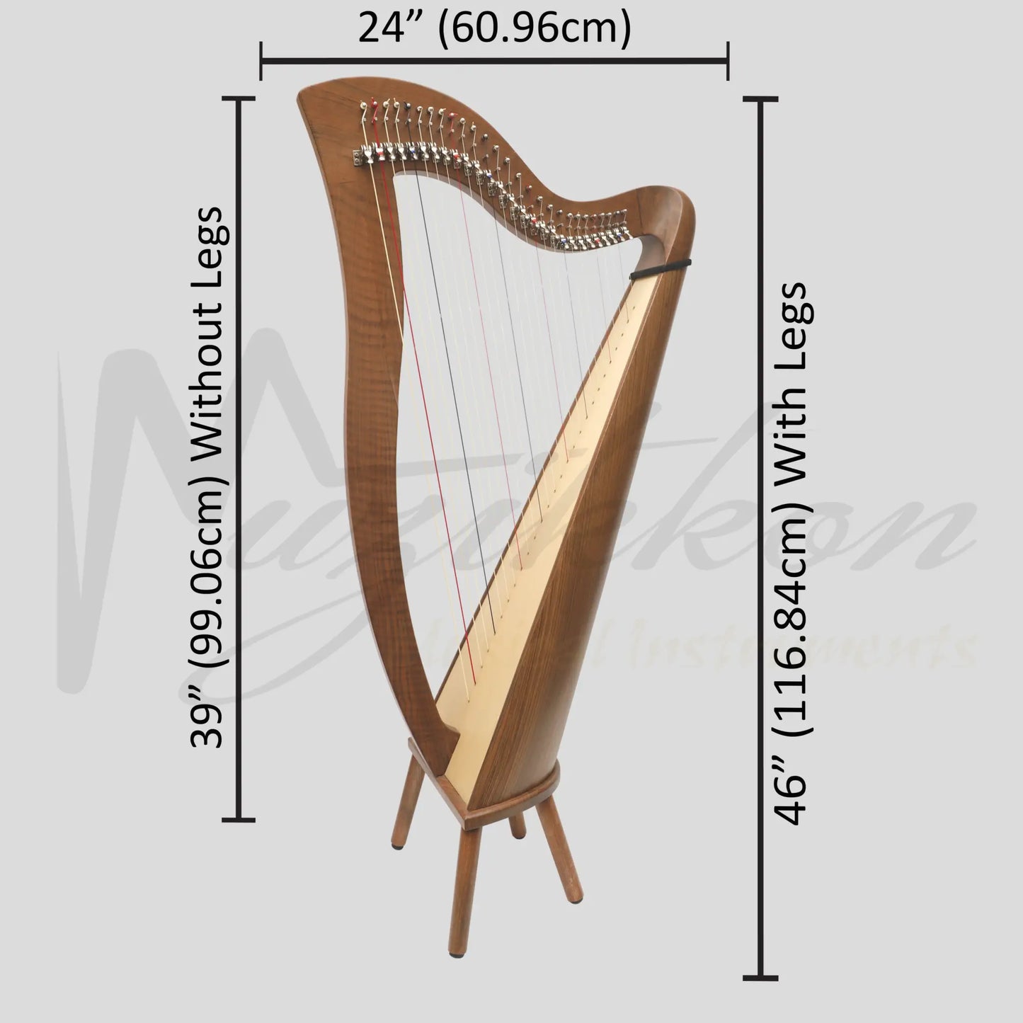 27 String McHugh Harp Round Back