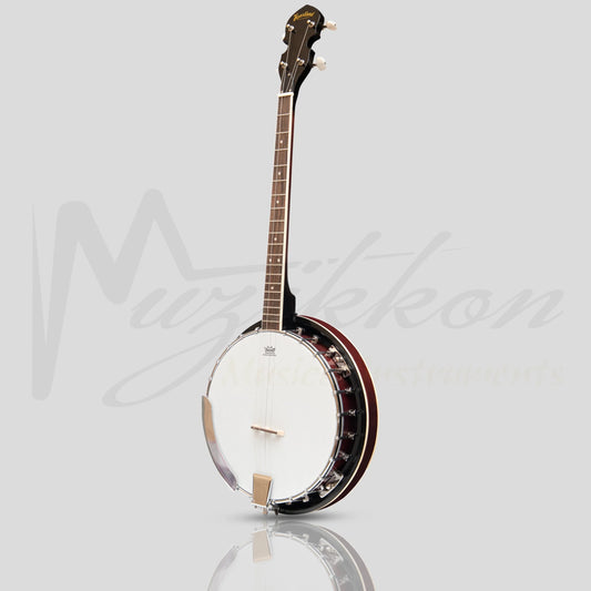 Heartland 4 String Banjo 19 Frets Irish Tenor 24 Bracket With Closed Solid Back