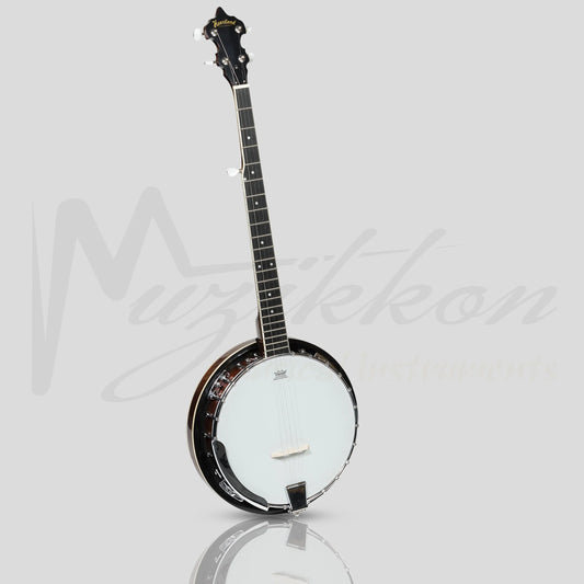 Heartland 5 String Irish Banjo 24 Bracket With Closed Solid Back And Geared 5Th Tuner