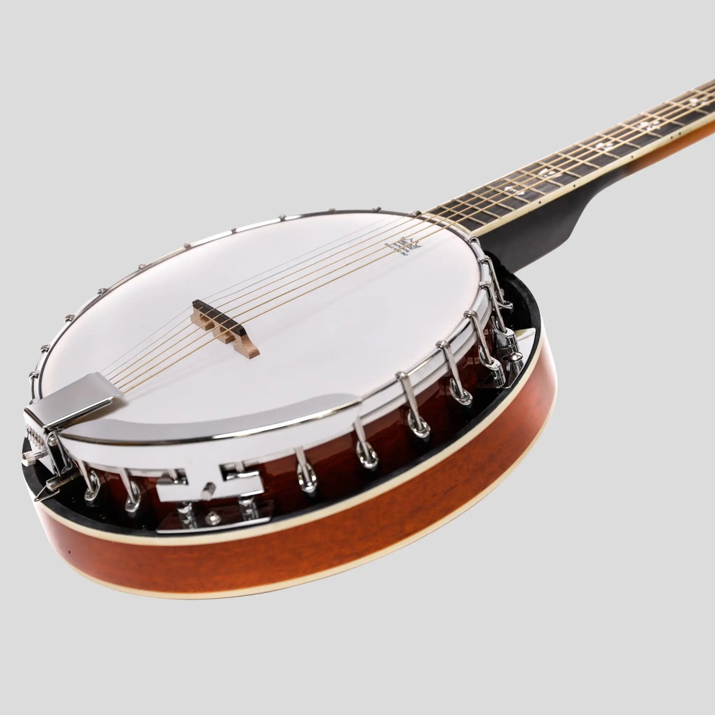 Heartland 6 String Irish Banjo Left Handed Player Series 24 Bracket With Closed Solid Back Sunburst