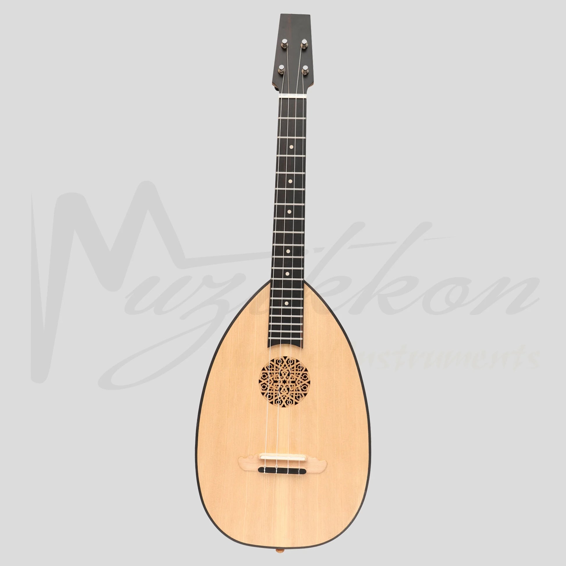 Heartland Baroque Ukulele 4 String Baritone Variegated Walnut And Lacewood Left Handed