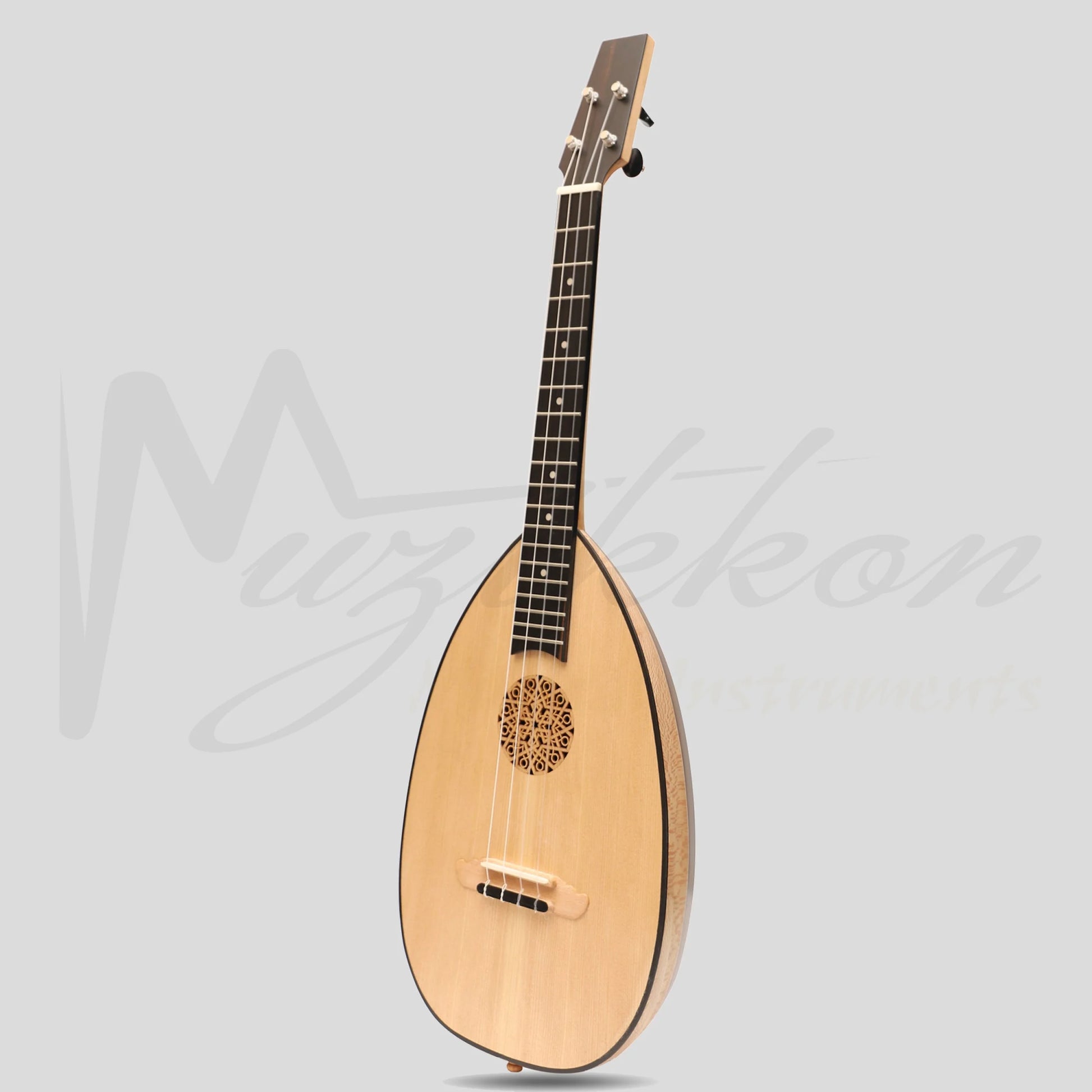 Heartland Baroque Ukulele 4 String Baritone Variegated Walnut And Lacewood Left Handed