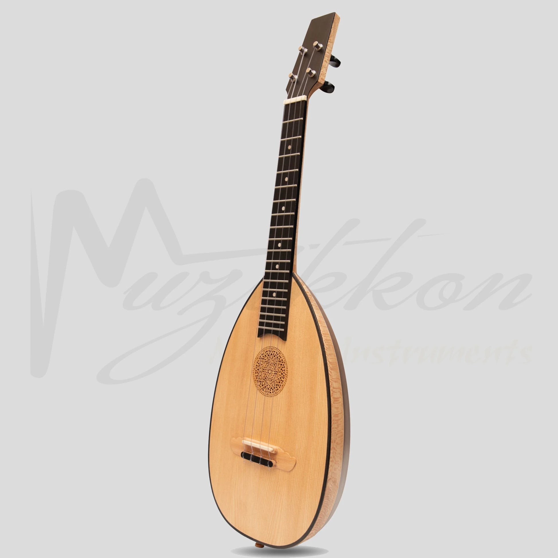 Heartland Baroque Ukulele 4 String Tenor Variegated Walnut And Lacewood Left Hand
