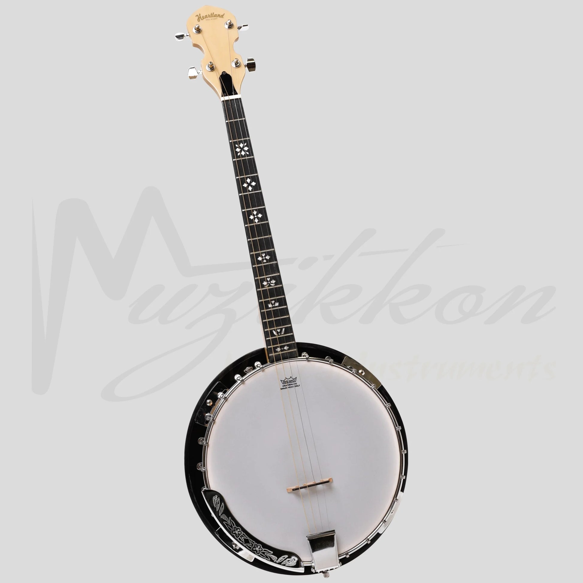 Heartland Deluxe Irish Tenor Banjo 19 Frets With 24 Bracket And Closed Solid Back Maple Finish