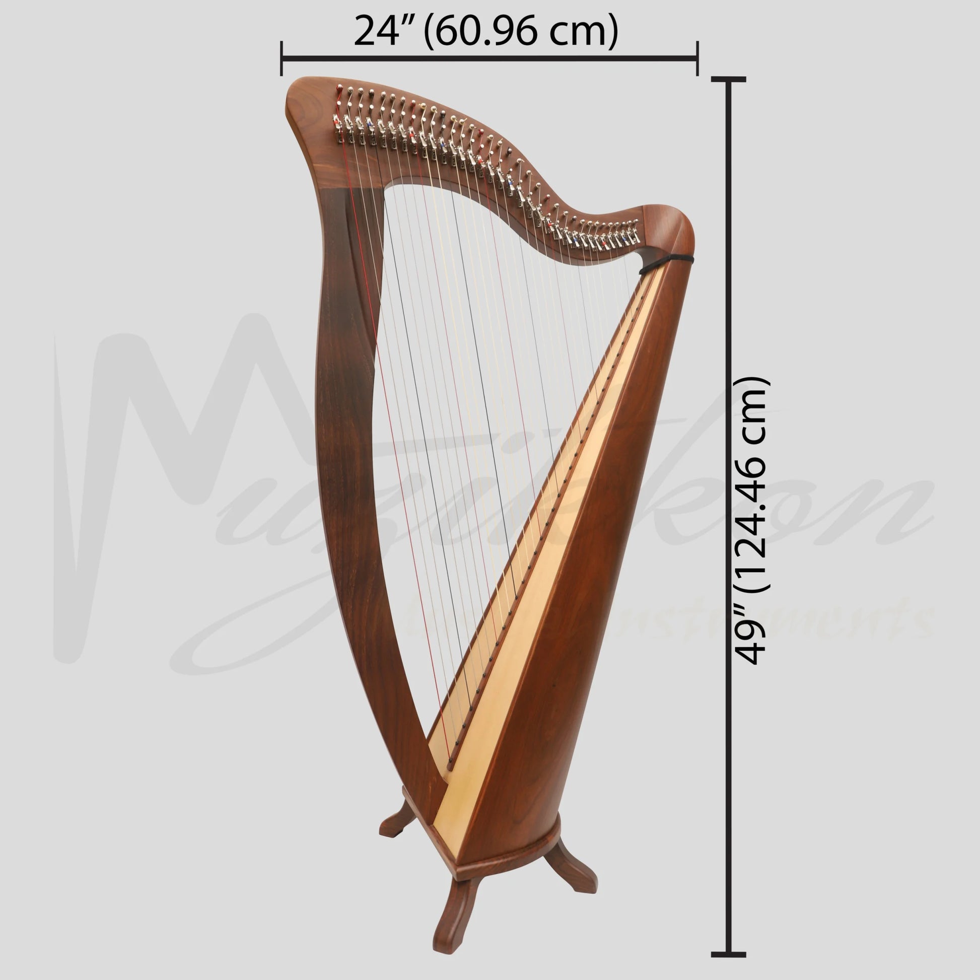 Mchugh Harp 34 Strings Rosewood Round Back