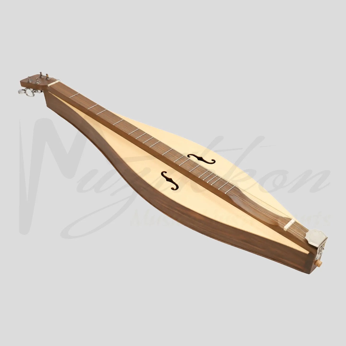 Mountain Dulcimer 4 String Teardrop Turn Scroll F-Hole Walnut
