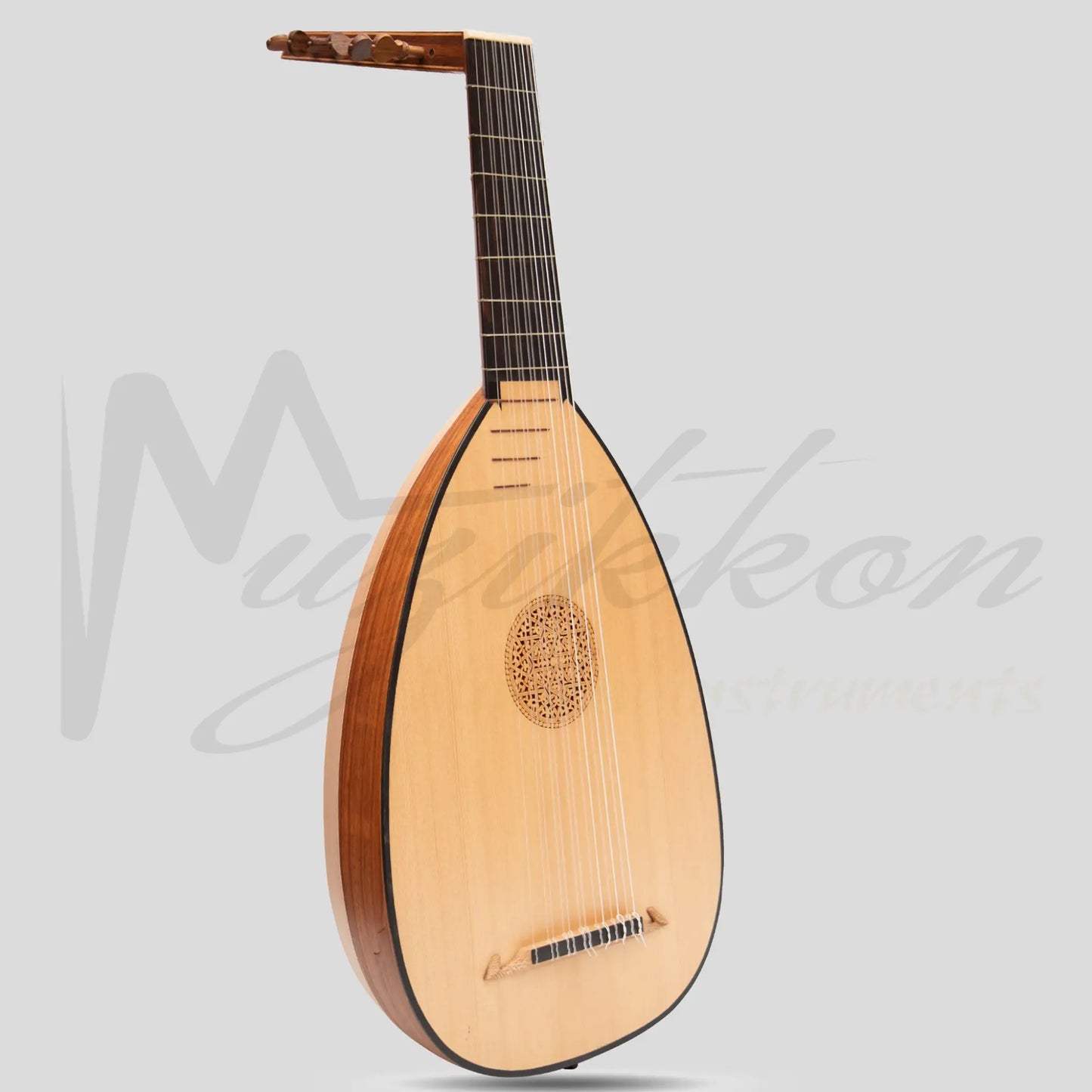 Muzikkon Descant Lute 7 Course Left Hand Rosewood Lacewood Lute