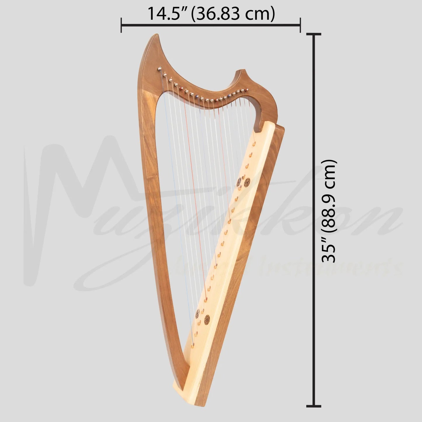 Muzikkon Gothic Harp 19 String Walnut
