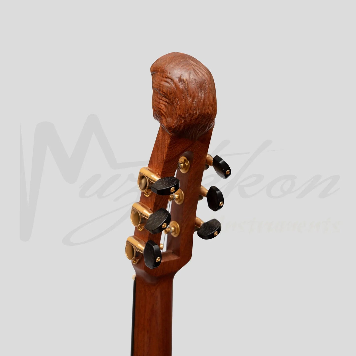Muzikkon Lute Guitar 6 Steel Strings Variegated Lacewood Rosewood