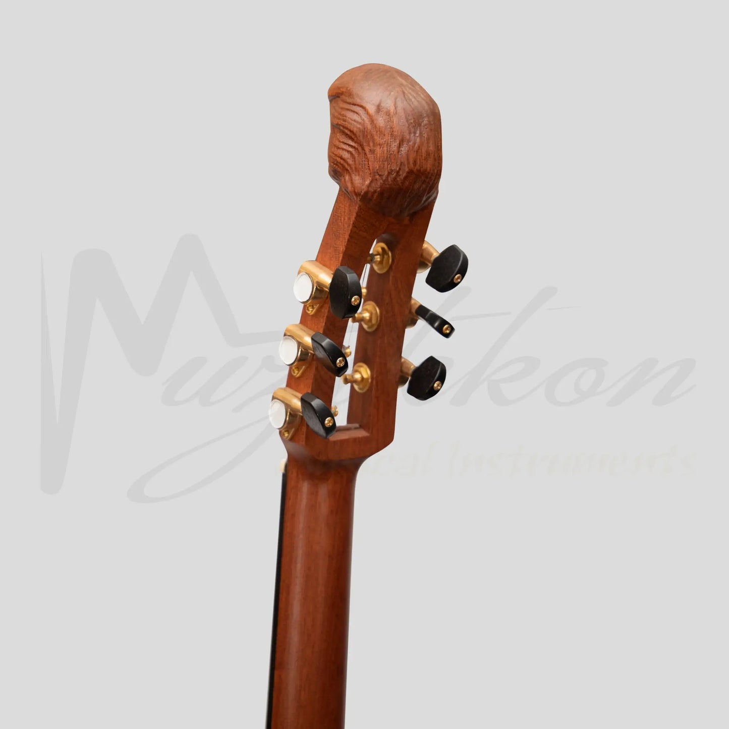 Muzikkon Lute Guitar 6 Steel Strings Variegated Lacewood Rosewood Left Handed