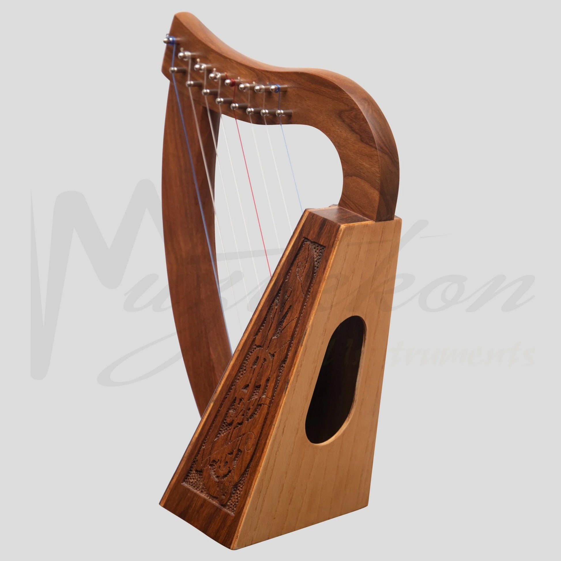 Muzikkon O’carolan Harp 8 String Rosewood Celtic Dragon Harp