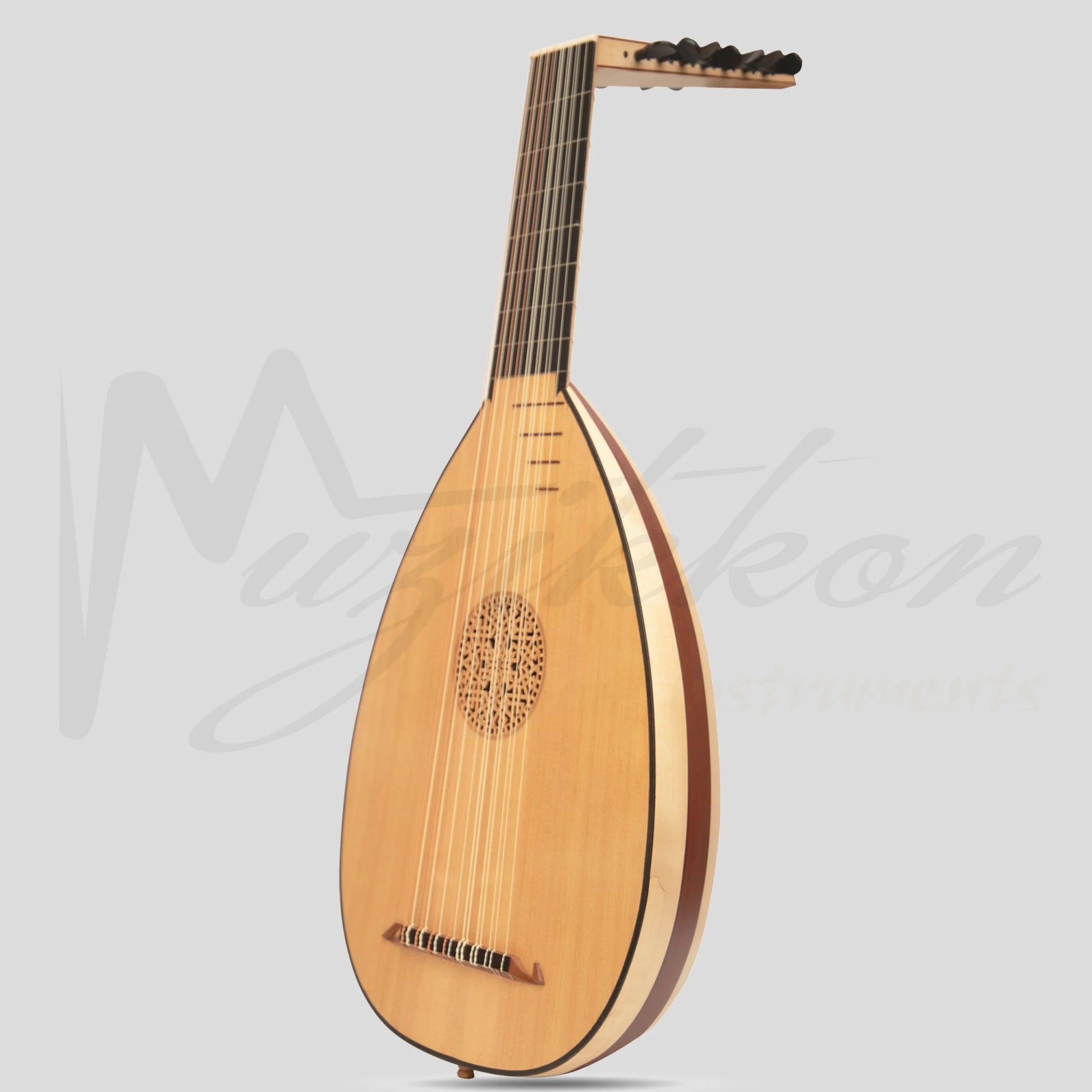 Muzikkon Renaissance Lute 8 Course Right Hand After Hieber Maple/Paduk Lute