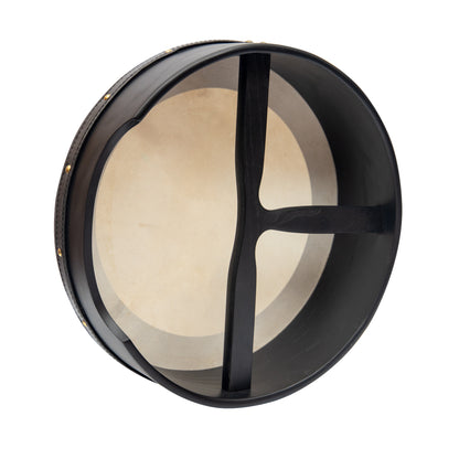 14"x4" Heartland Black Bodhran Non Tunable T-Bar Deep Tuned Muzikkon