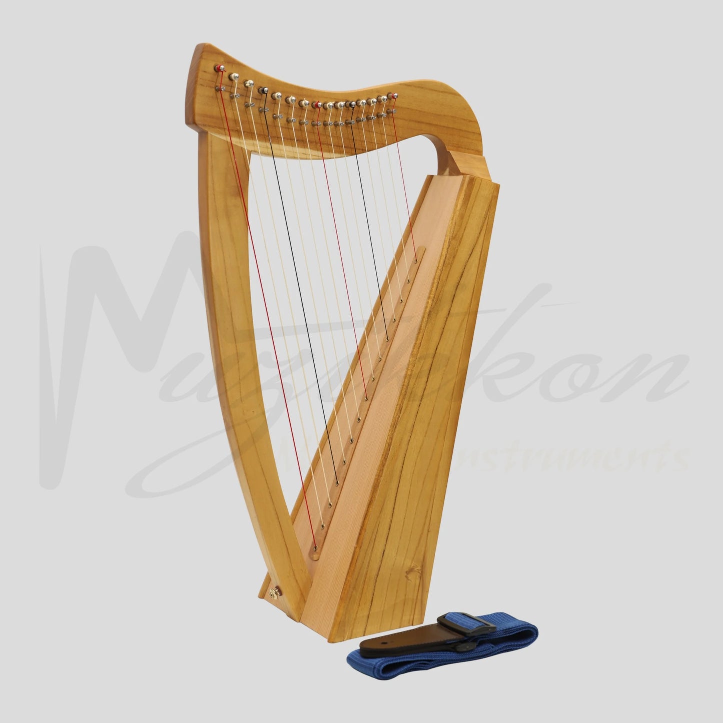 15 String Trinity Harp With Sharpening Levers & Complete Kit Mulberry