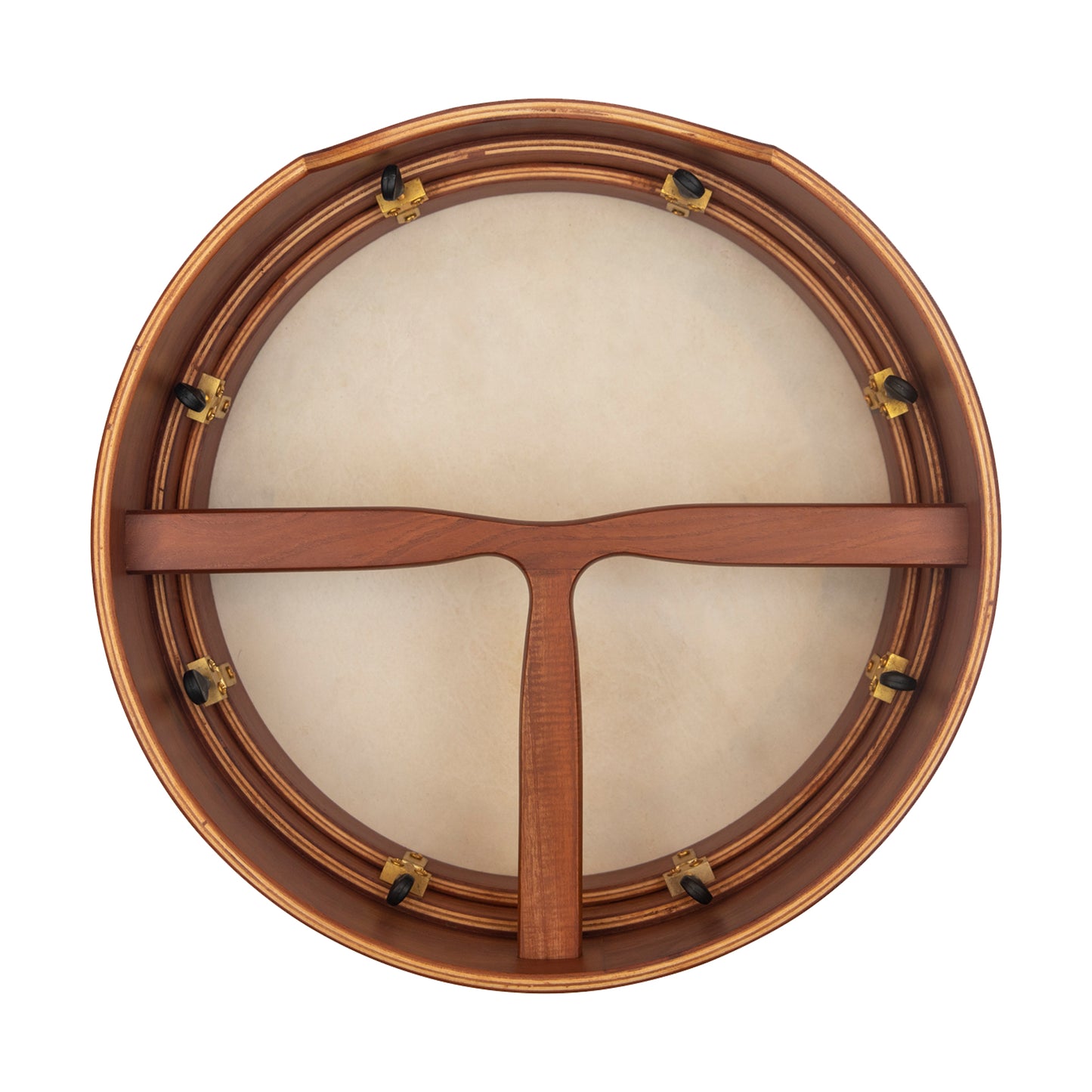 Muzikkon 16"x5" (38x12,5 cm) Premium Celtic Irish Bodhran Blue Finish mit Easy Tune System, tiefer Rand T-Bar & Taped Finish