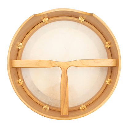 Muzikkon 16"X6" Heartland Tunable Irish Bodhran Drum Deep Rim with T-BAR & Taped Finish Deep Tune, Celtic Irish Bodhran