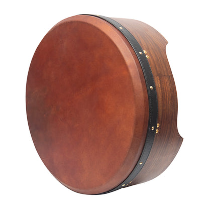 Muzikkon 16"X6" Heartland Tunable Deep Rim Bodhran Rosewood T-Bar Goat Skin