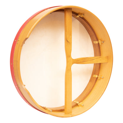 Muzikkon 18"X4" Heartland Tunable Irish Bodhran Drum with T-Bar & Taped Finish Deep Tune