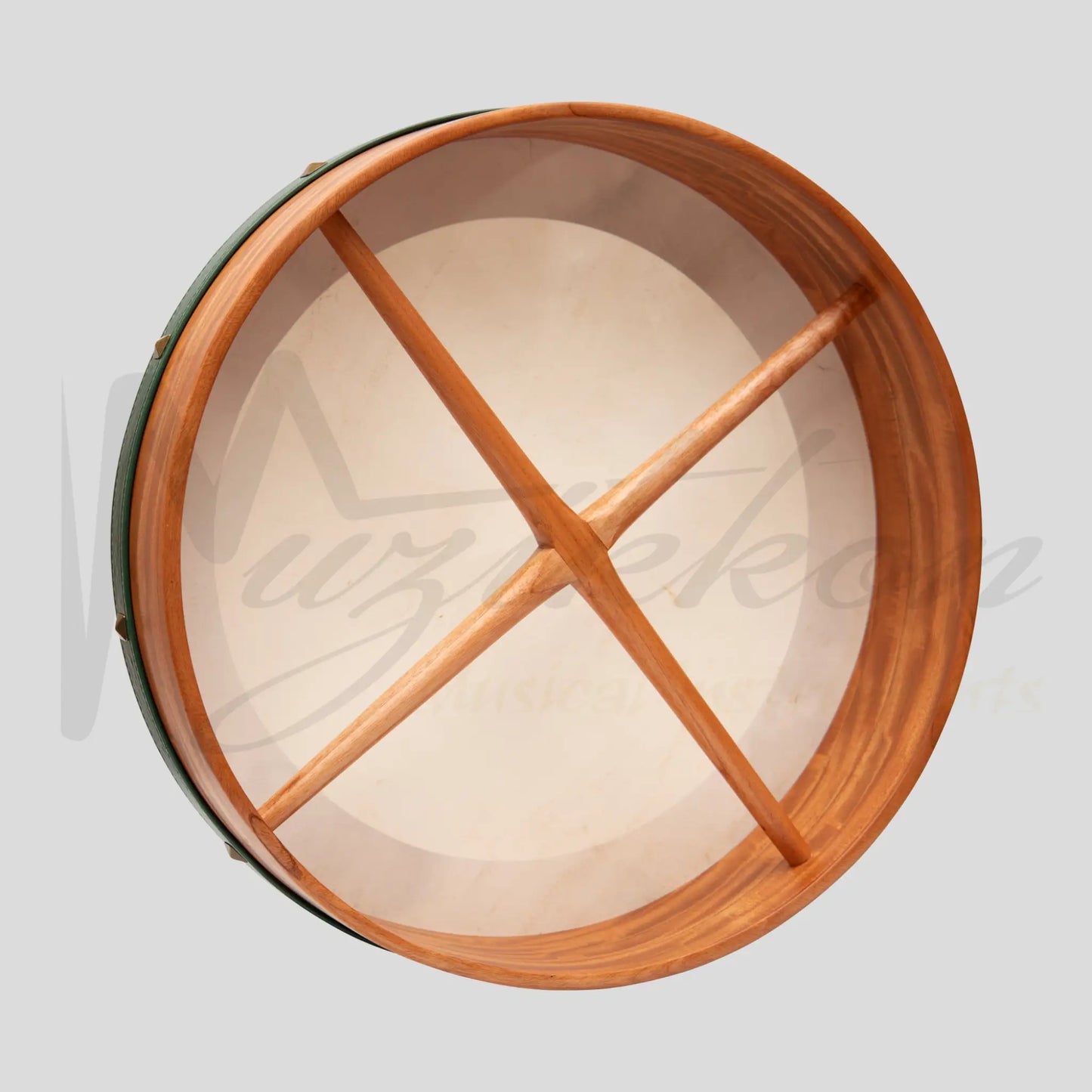 18’’X4’’ (45.5X10 Cm) Heartland Non Tunable Bodhran Red Cedar Cross Bar Tapped Deep Tune