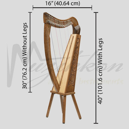 19 String Boru Harp Walnut