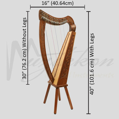 19 String Boru Harp Rosewood