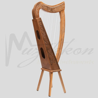 19 String Boru Harp Walnut