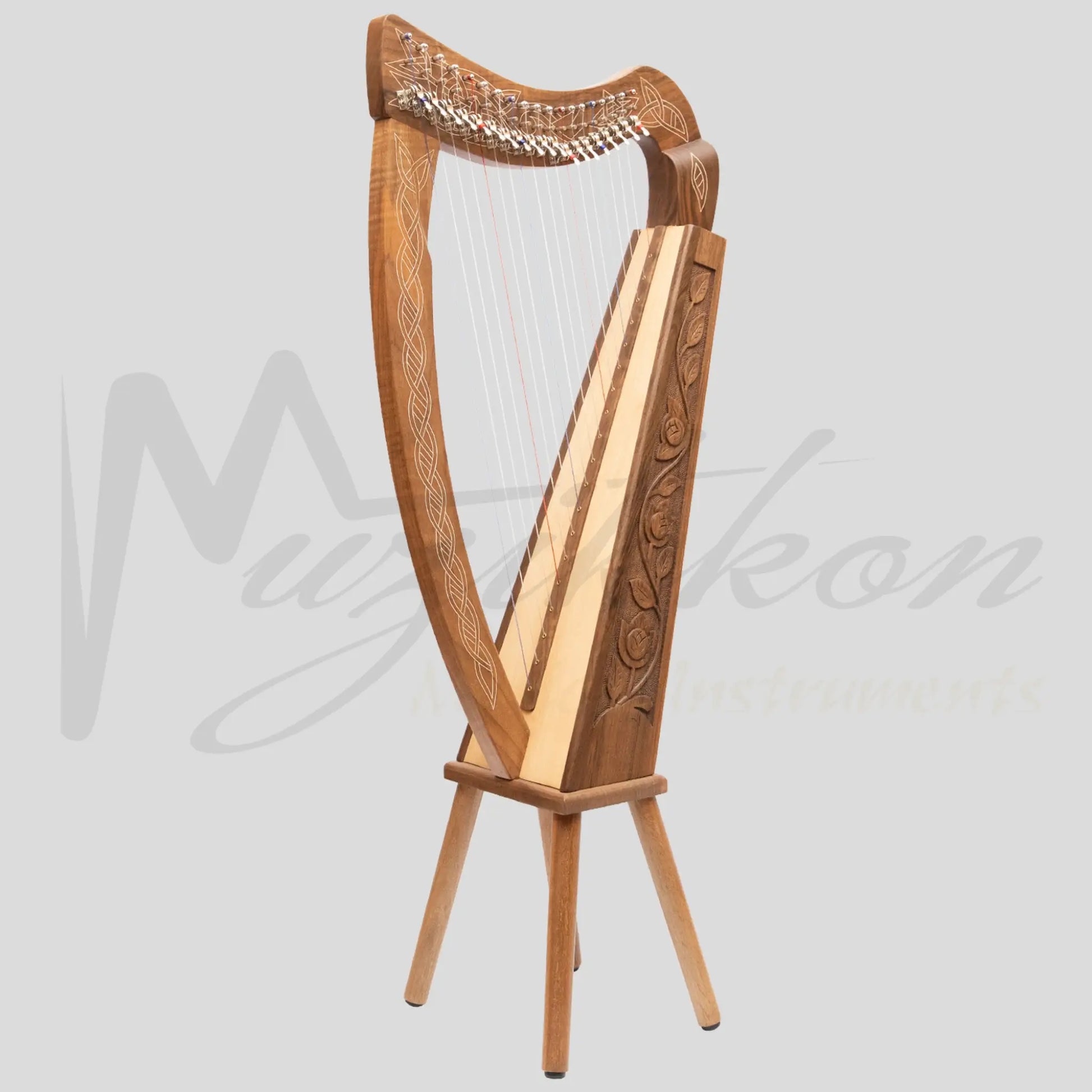 19 String Boru Harp Walnut