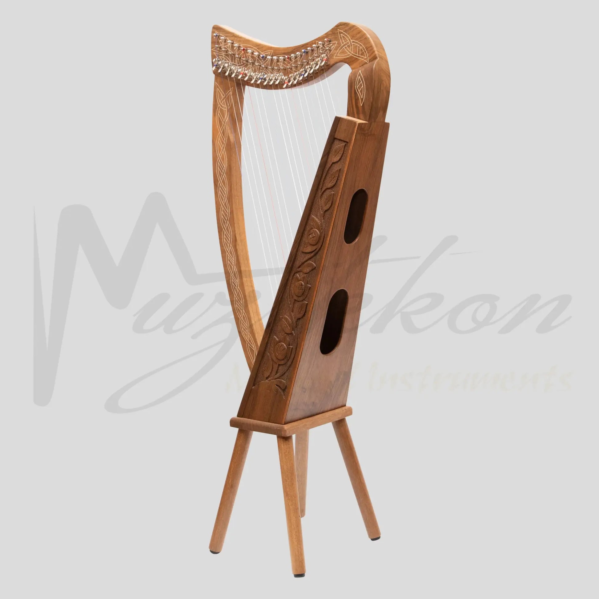 19 String Boru Harp Walnut