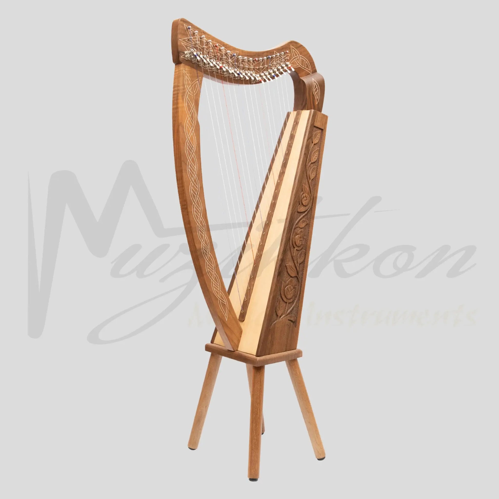 19 String Boru Harp Walnut