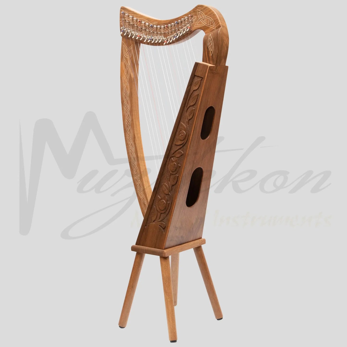 19 String Boru Harp Walnut