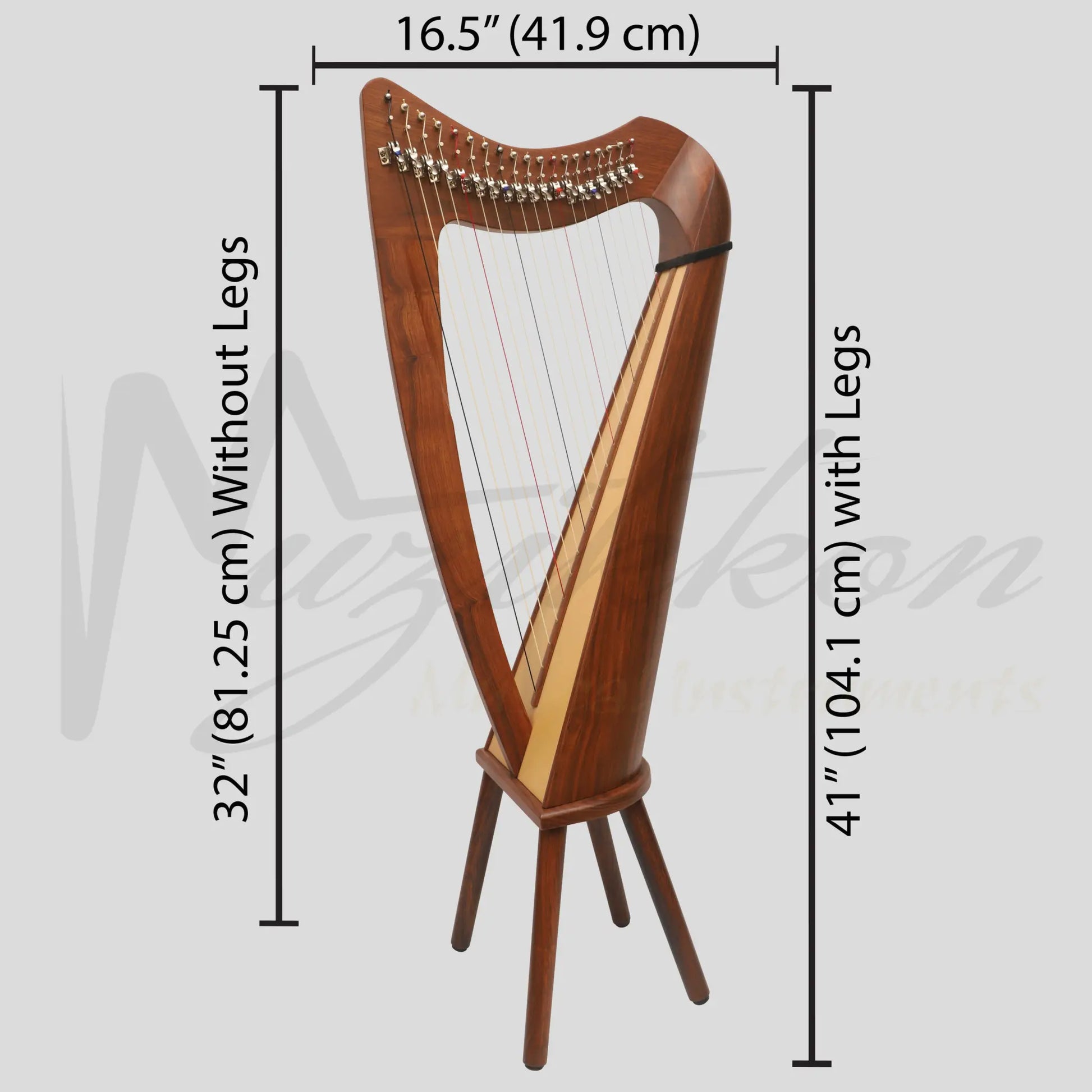 19 String Claddagh Harp Rosewood