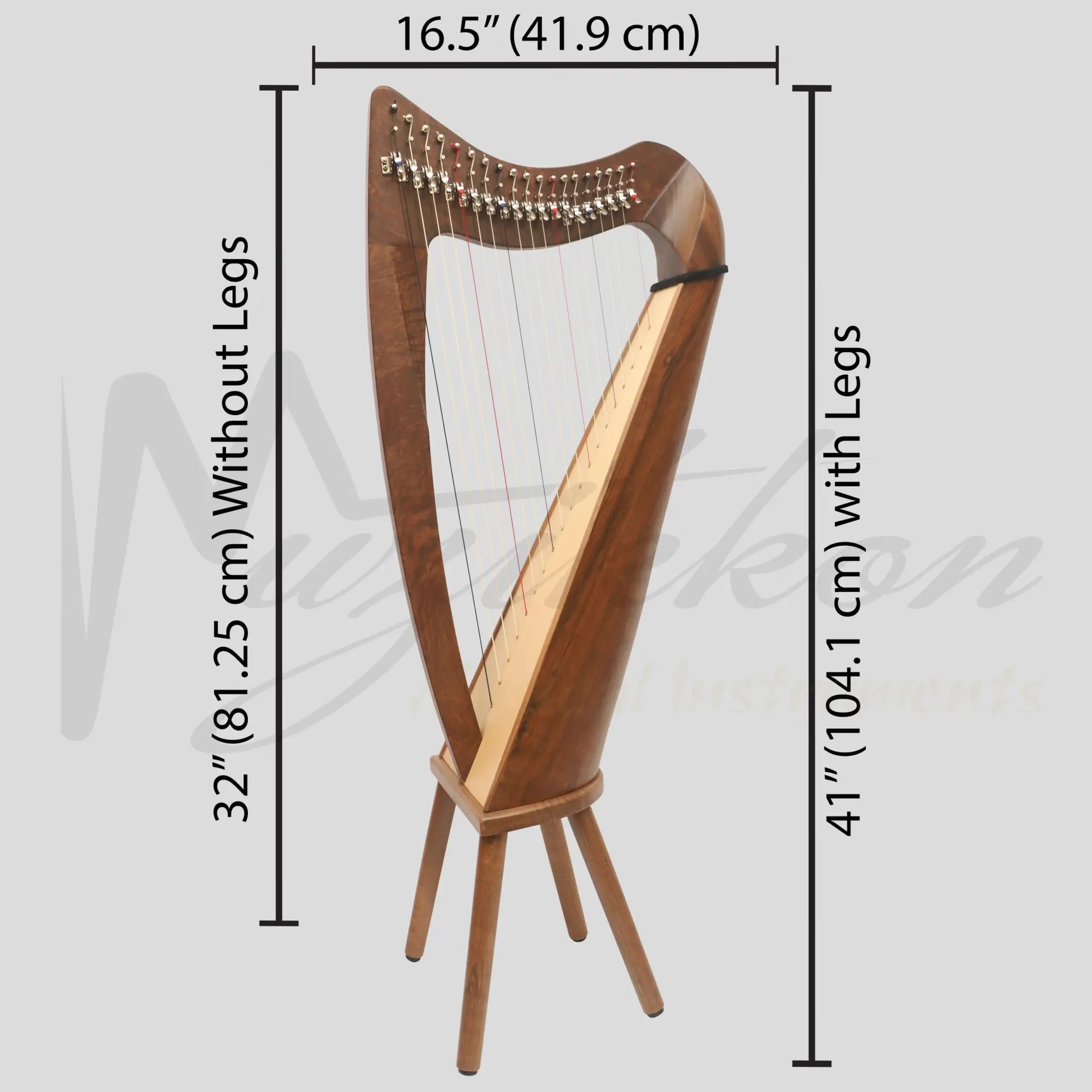 19 String Claddagh Harp Walnut