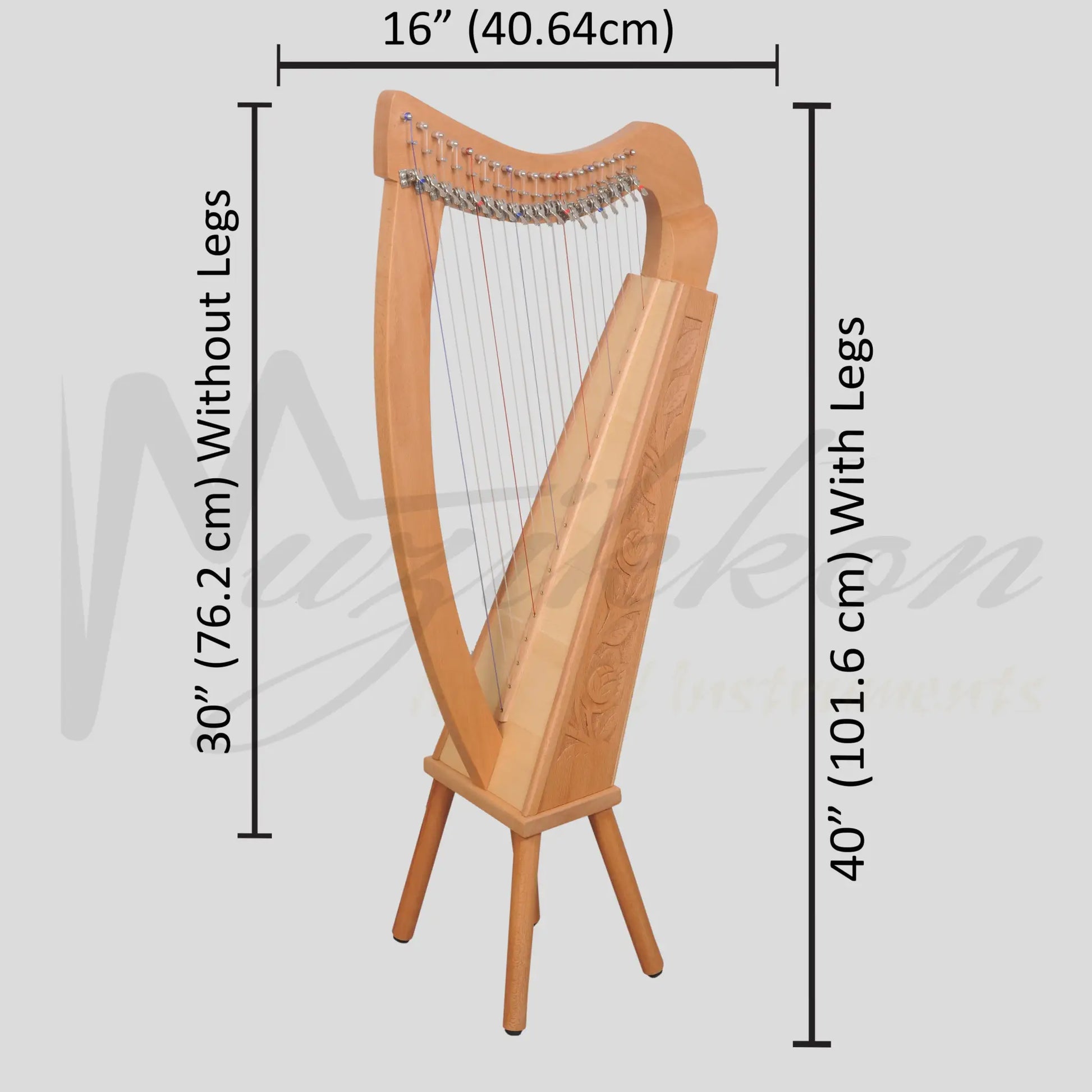 19 Strings Trinity Harp Beechwood