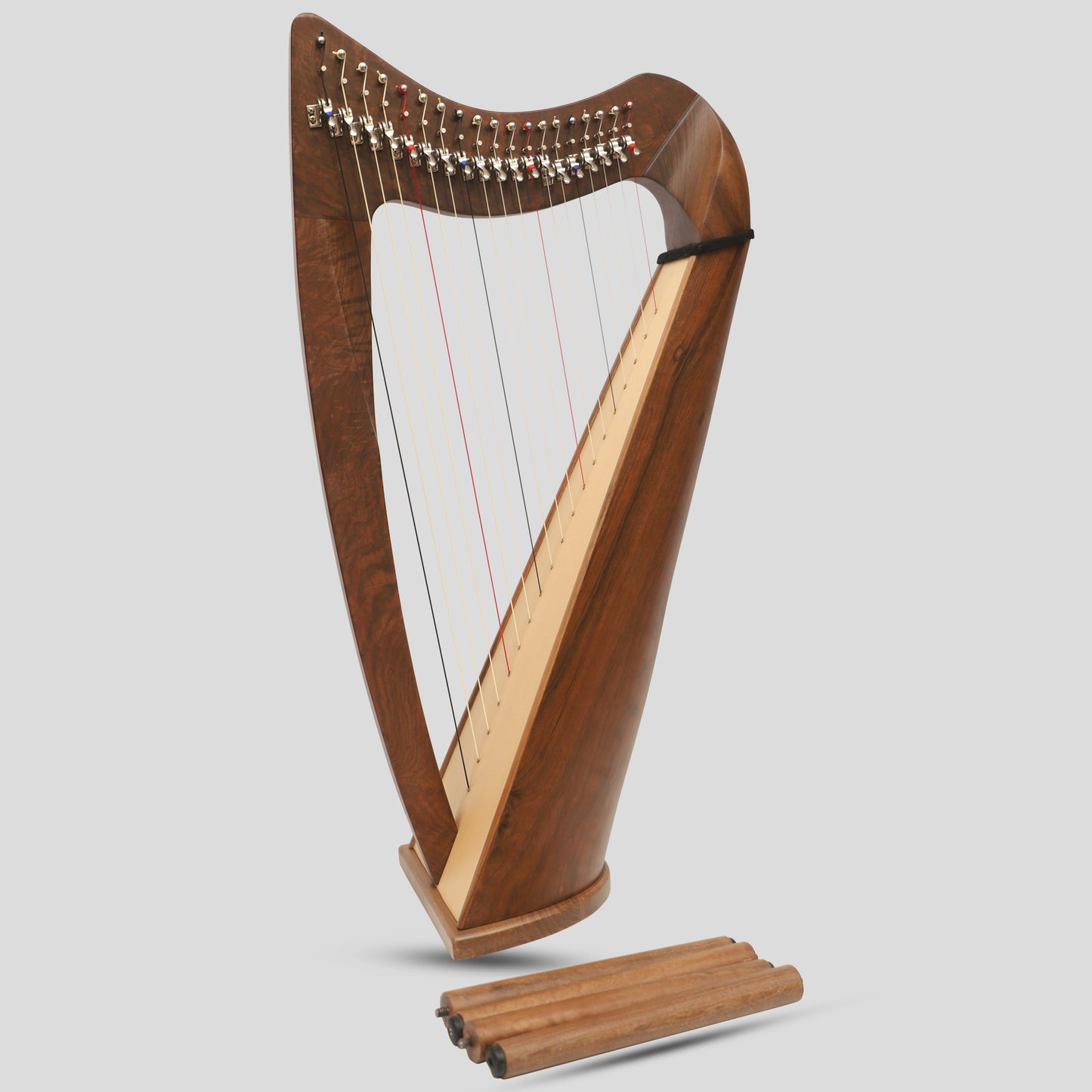 19 String Claddagh Harfe Walnuss