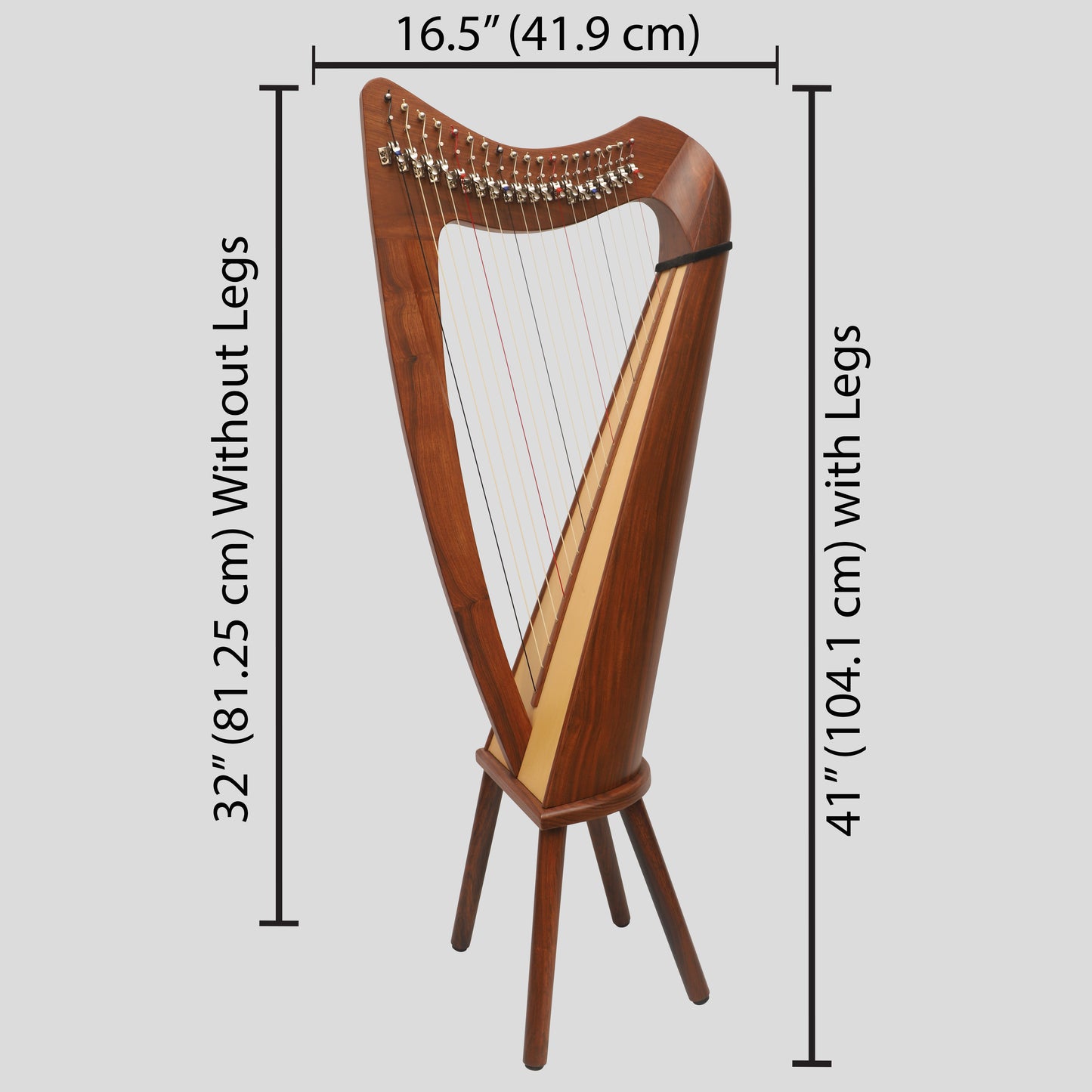 19-saitige Claddagh-Harfe Palisander