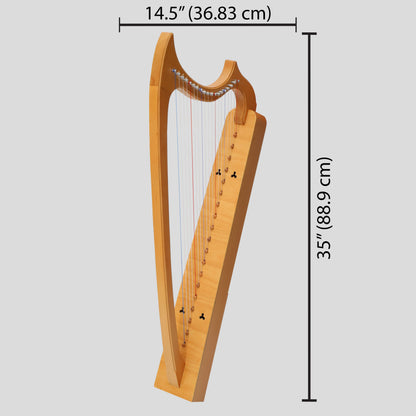 Muzikkon Gotische Harfe 19 Saiten Buchenholz