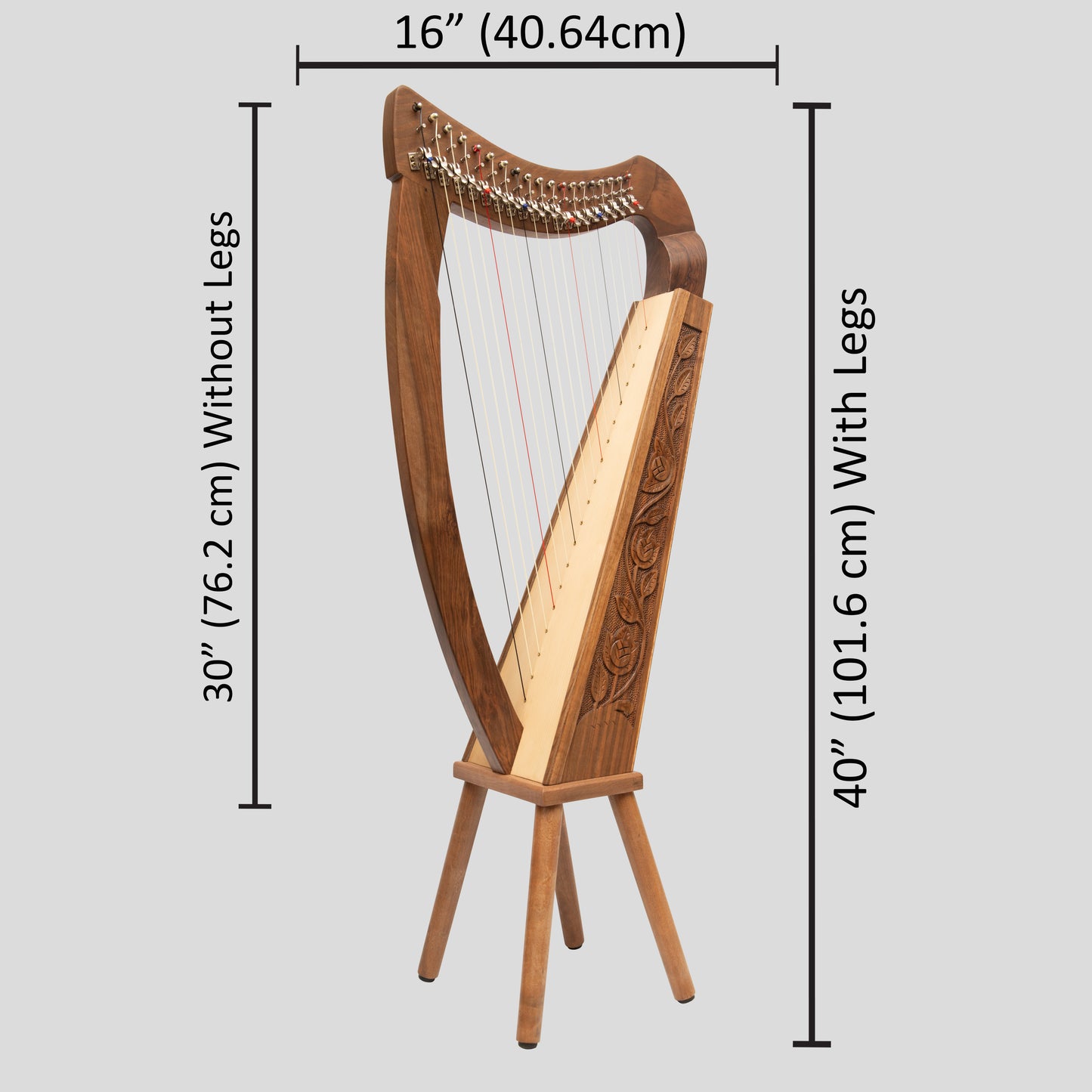 19 Strings Trinity Harp Walnut