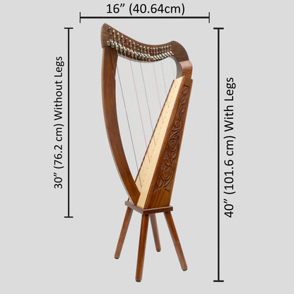 19 Strings Trinity Harp Rosewood