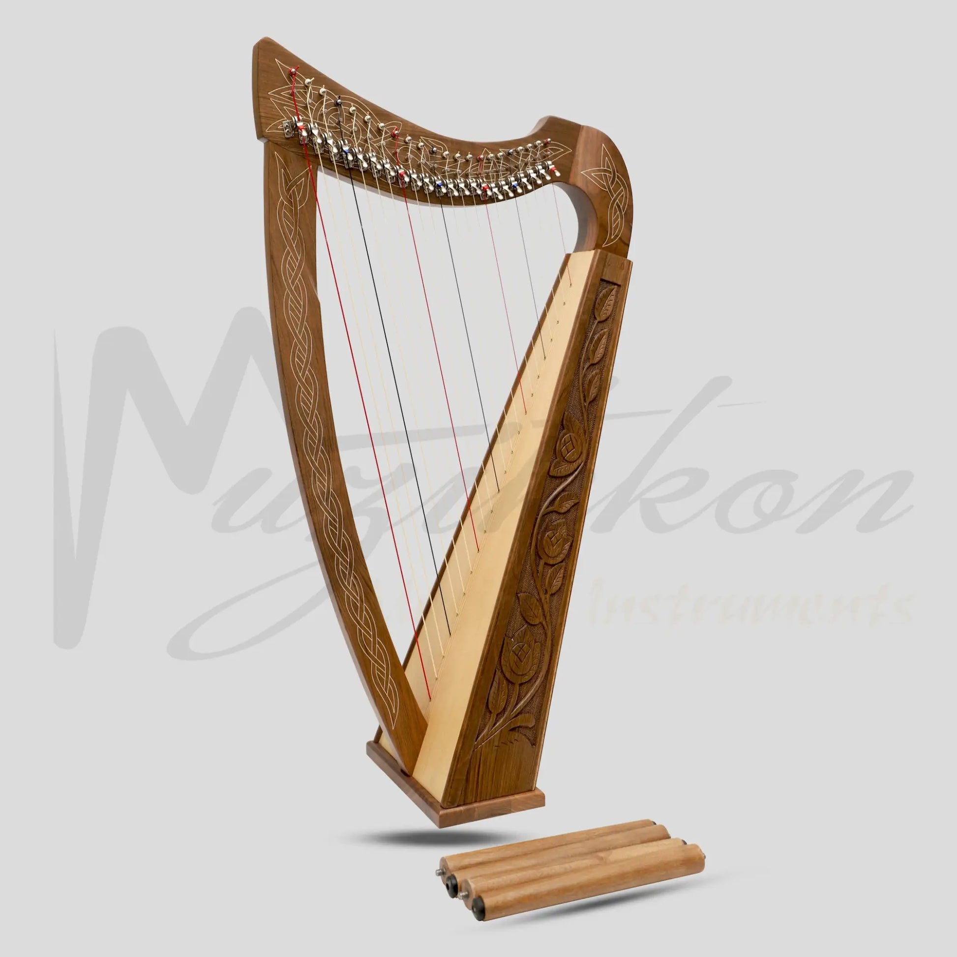 22 String Boru Harp Walnut