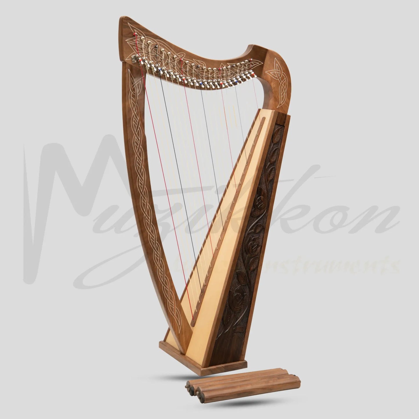 22 String Boru Harp Walnut