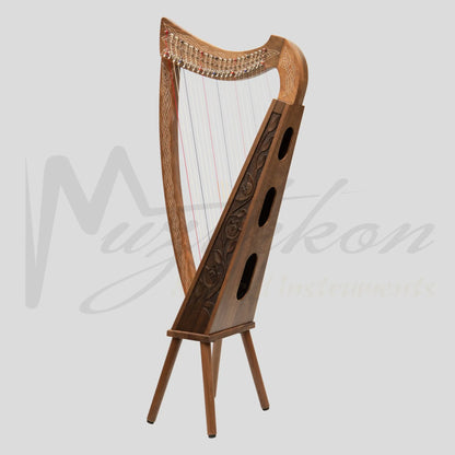 22 String Boru Harp Walnut