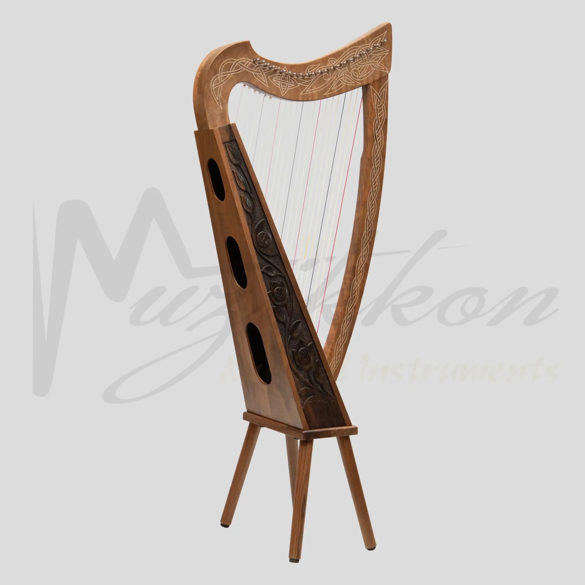 22 String Boru Harp Walnut