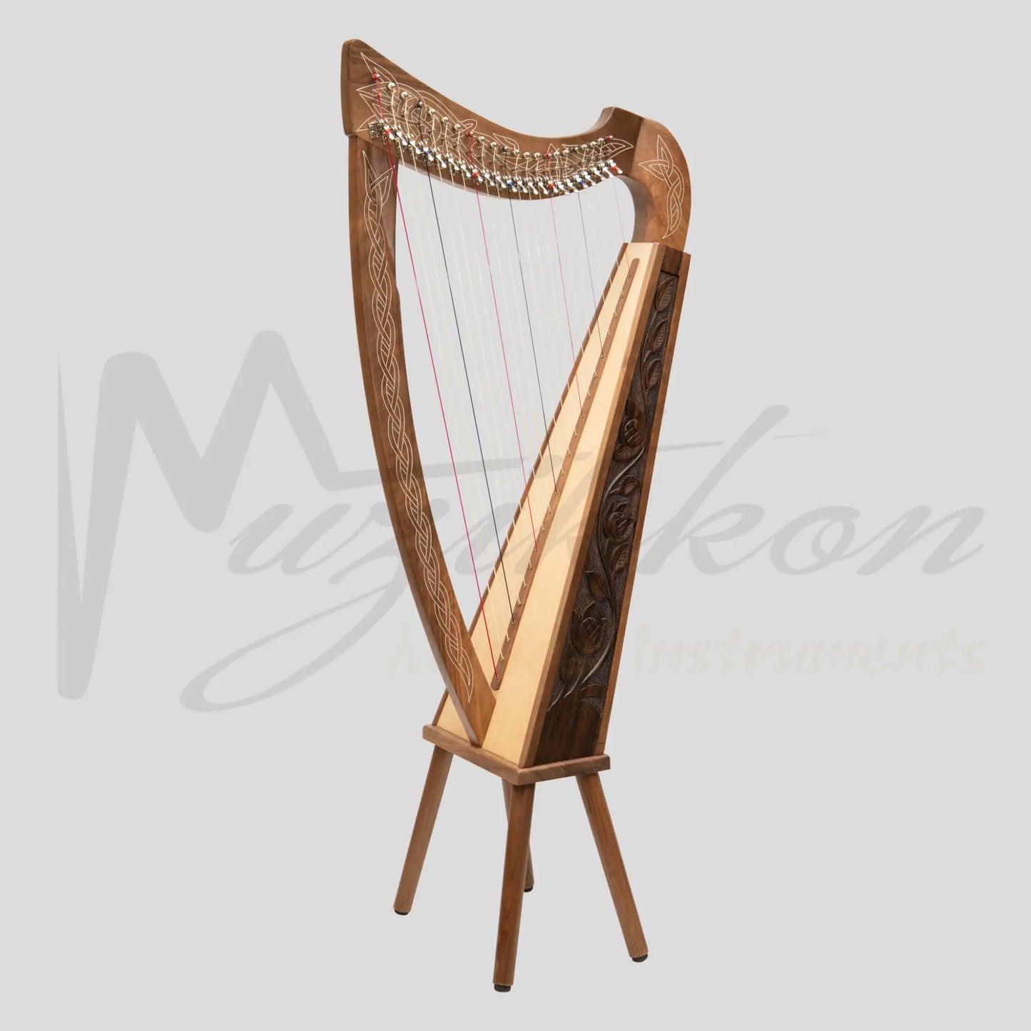 22 String Boru Harp Walnut