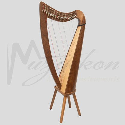 22 String Claddagh Harp Walnut