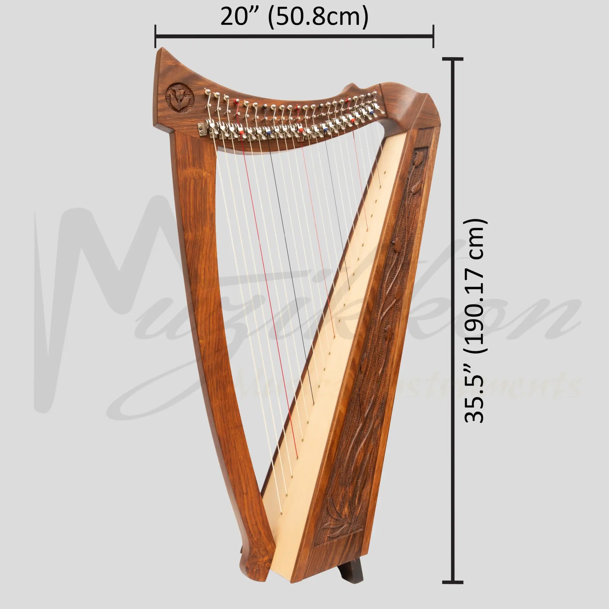 22 Strings Trinity Crested Harp Rosewood