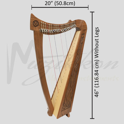 22 Strings Trinity Crested Harp Walnut